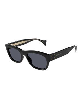 New Authentic Gucci Unisex Black Square Acetate Sunglasses
